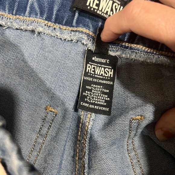REWASH Juniors Super High Rise Boyfriend Pull-On Denim Shorts Tie waist Small - Picture 9 of 9